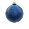10cm Iced Blue Ball Ornament