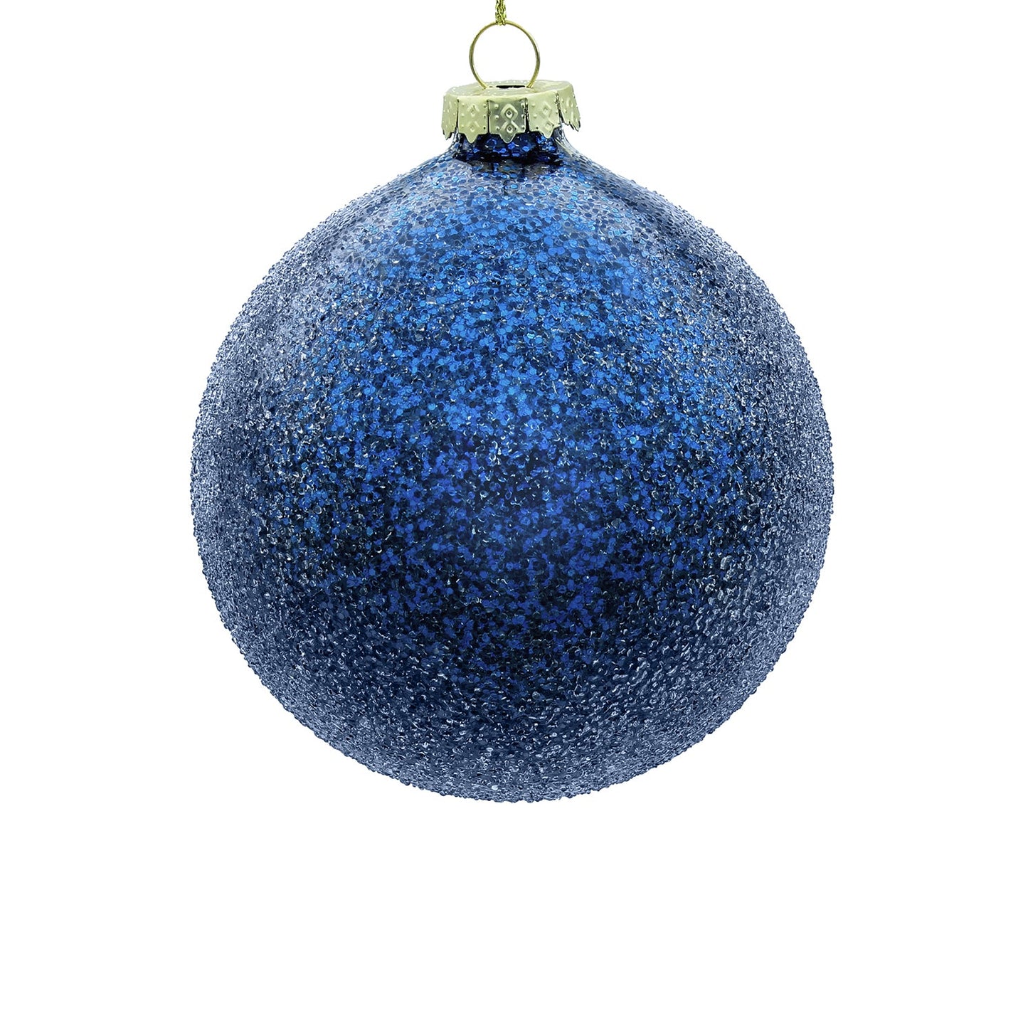 10cm Iced Blue Ball Ornament