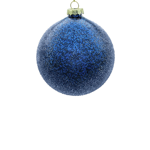 12cm Iced Blue Ball Ornament