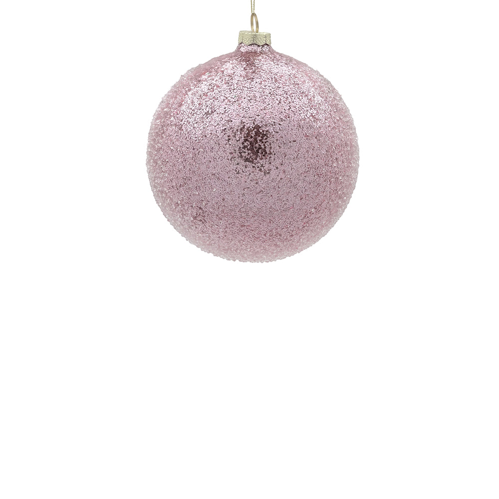 10cm Iced Blush Ball Ornament