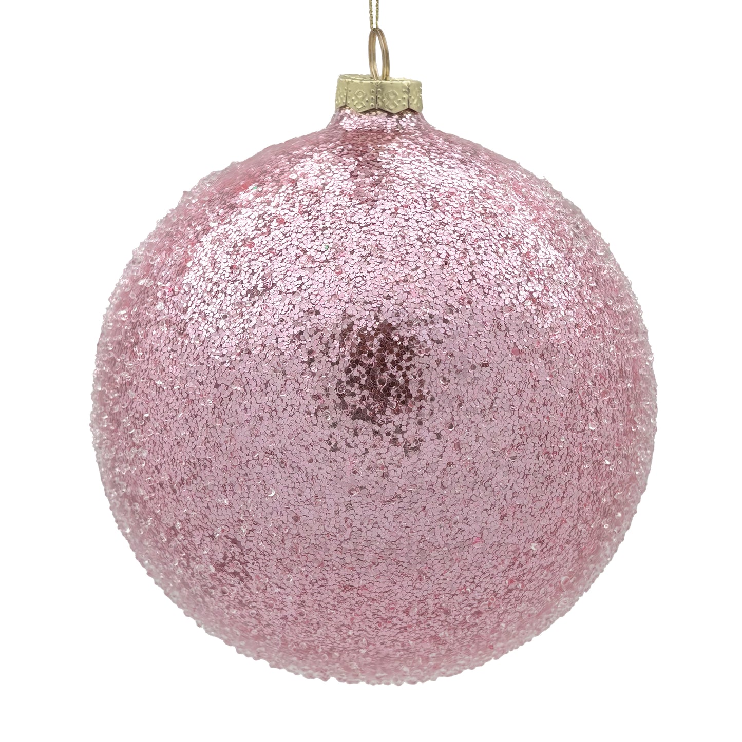 12cm Iced Blush Ball Ornament