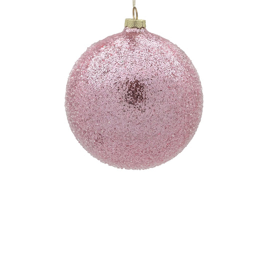 12cm Iced Blush Ball Ornament