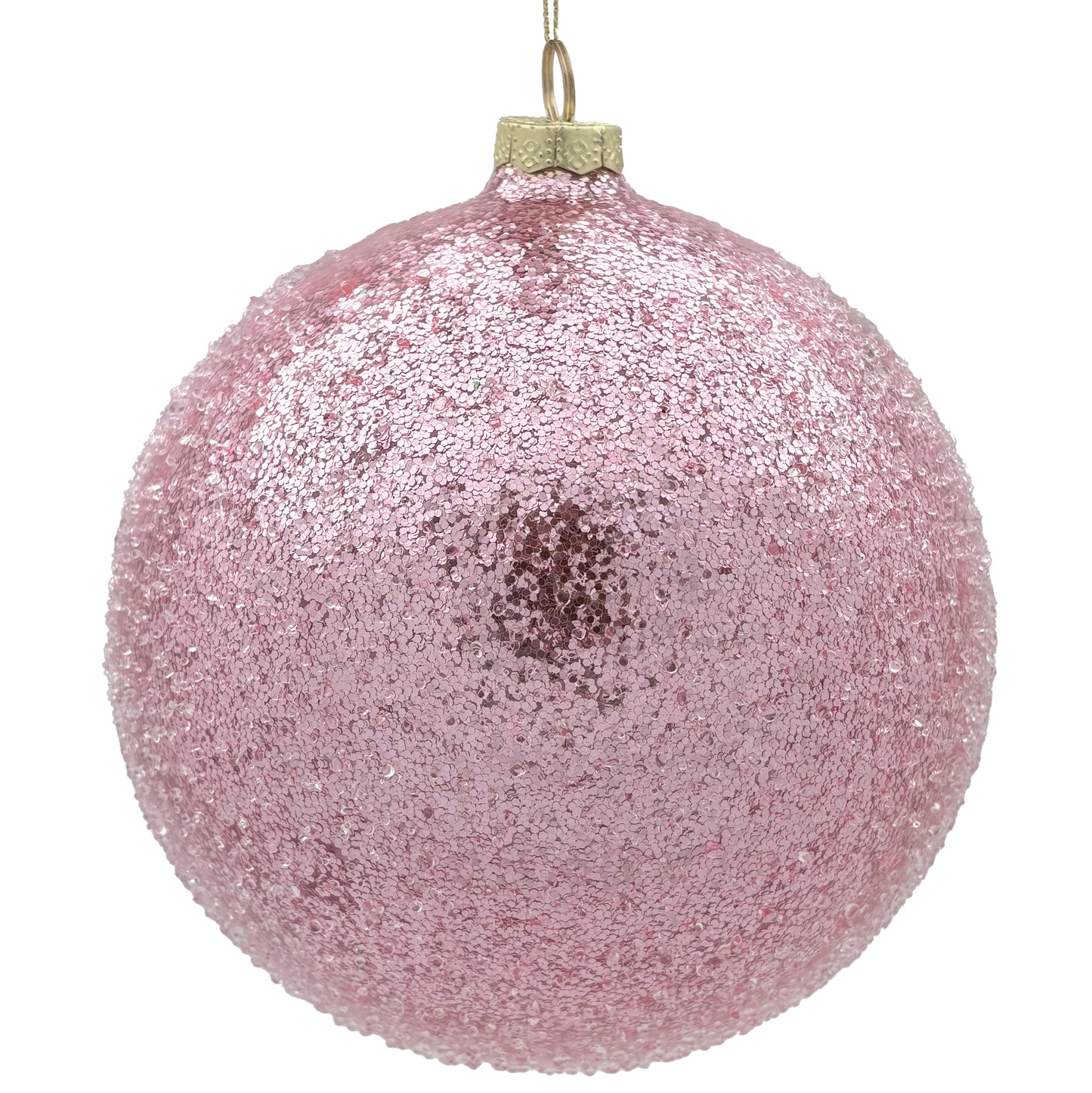 15cm Iced Blush Ball Ornament
