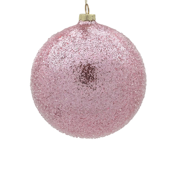 15cm Iced Blush Ball Ornament