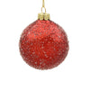 10cm Iced Red Ball Ornament