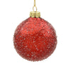 12cm Iced Red Ball Ornament