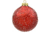 12cm Iced Red Ball Ornament