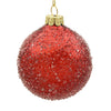 15cm Iced Red Ball Ornament