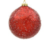15cm Iced Red Ball Ornament