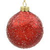 18cm Iced Red Ball Ornament