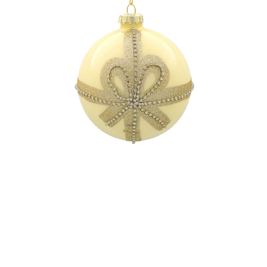 10cm Marie French Vanilla Ball Ornament
