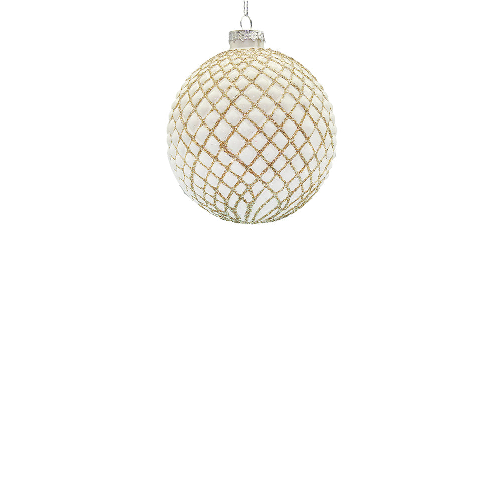8cm Regal Antique Champagne Ball Ornament