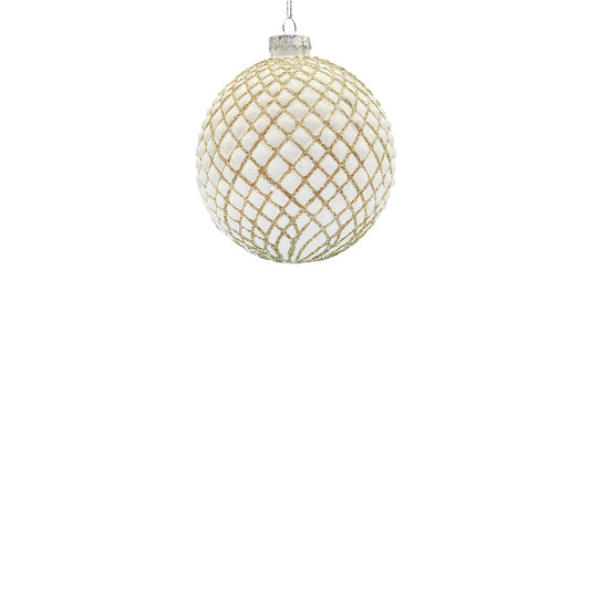 8cm Regal Antique Champagne Ball Ornament