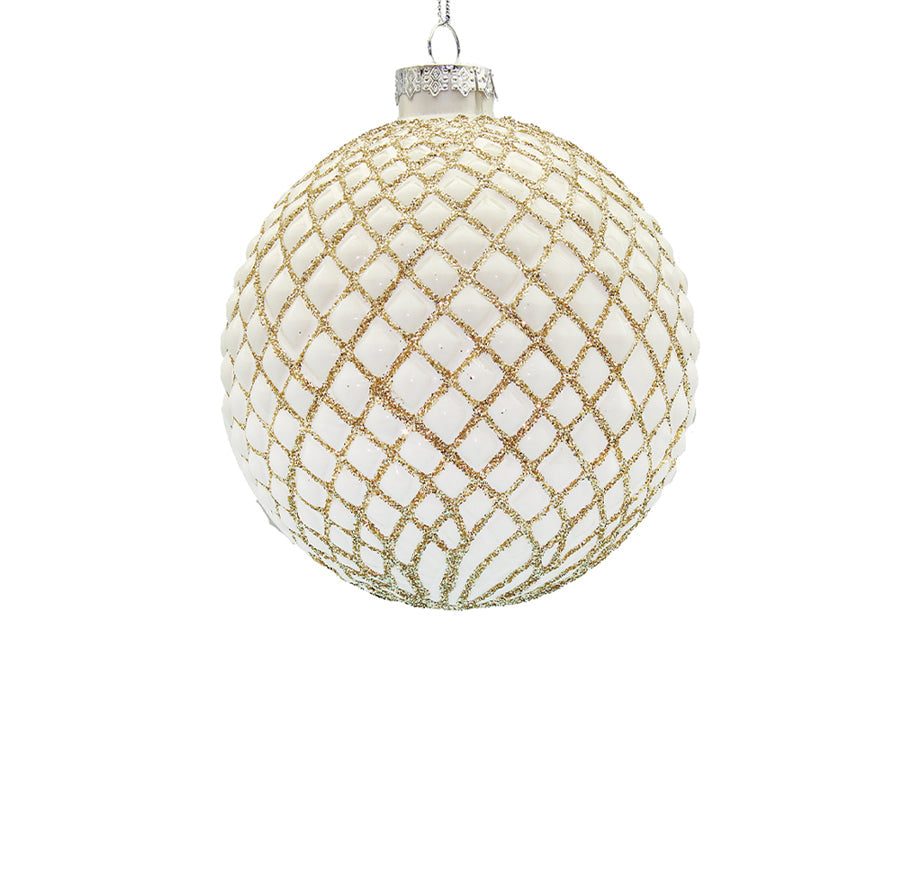 8cm Regal Antique Champagne Ball Ornament