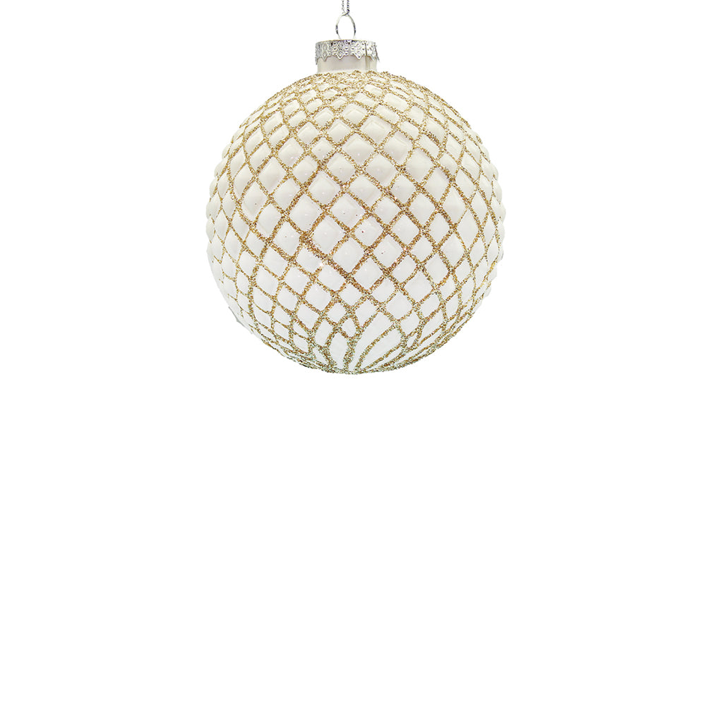 10cm Regal Antique Champagne Ball Ornament