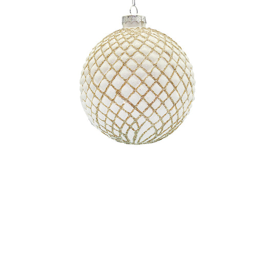 10cm Regal Antique Champagne Ball Ornament