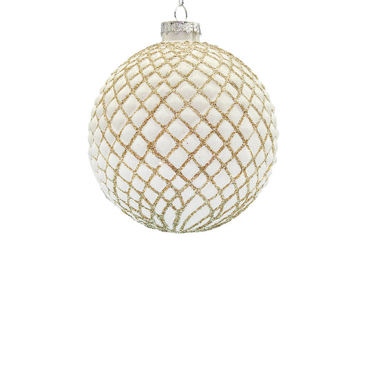 12cm Regal Antique Champagne Ball Ornament