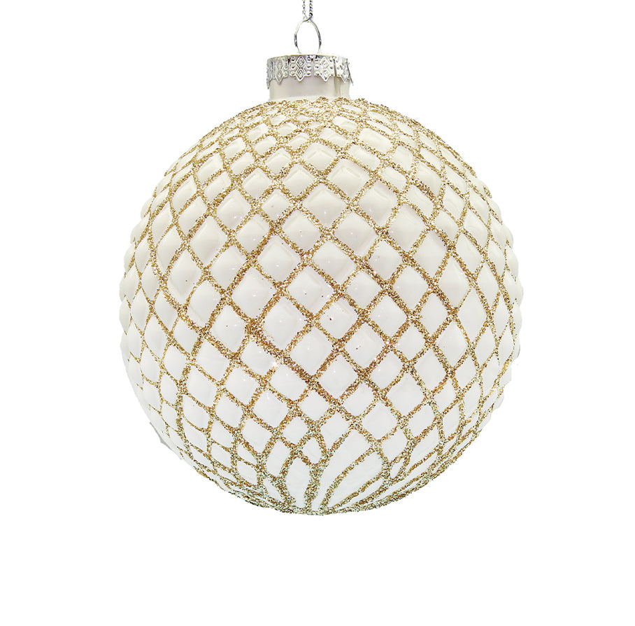 12cm Regal Antique Champagne Ball Ornament