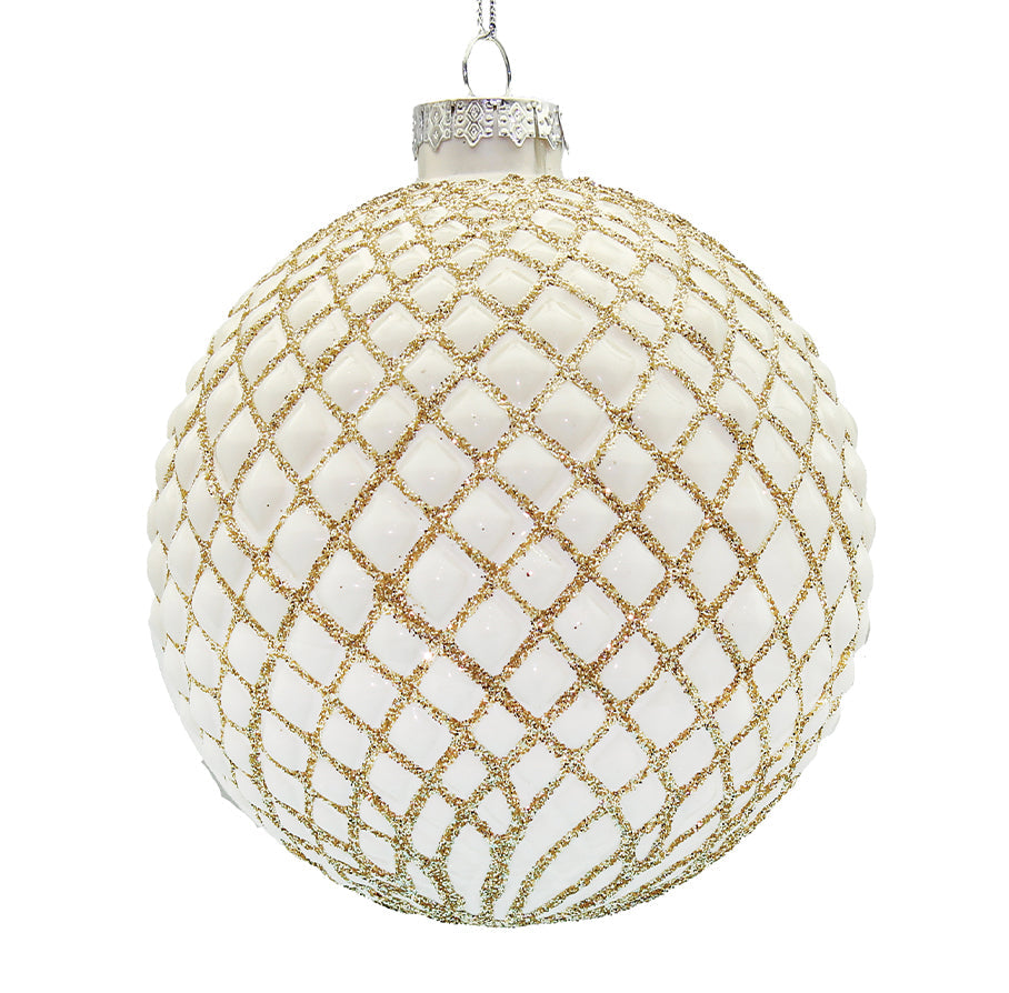 15cm Regal Antique Champagne Ball Ornament