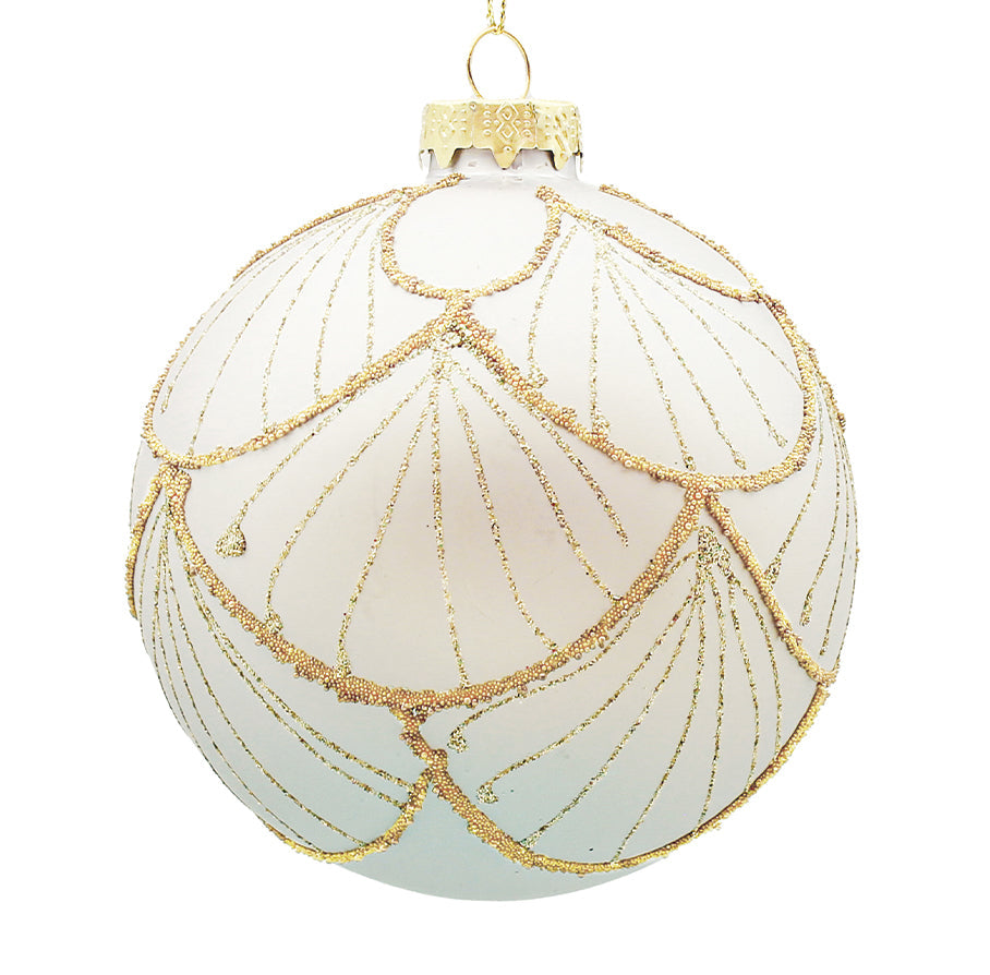 10cm Ariel Matte Champagne Ball Ornament