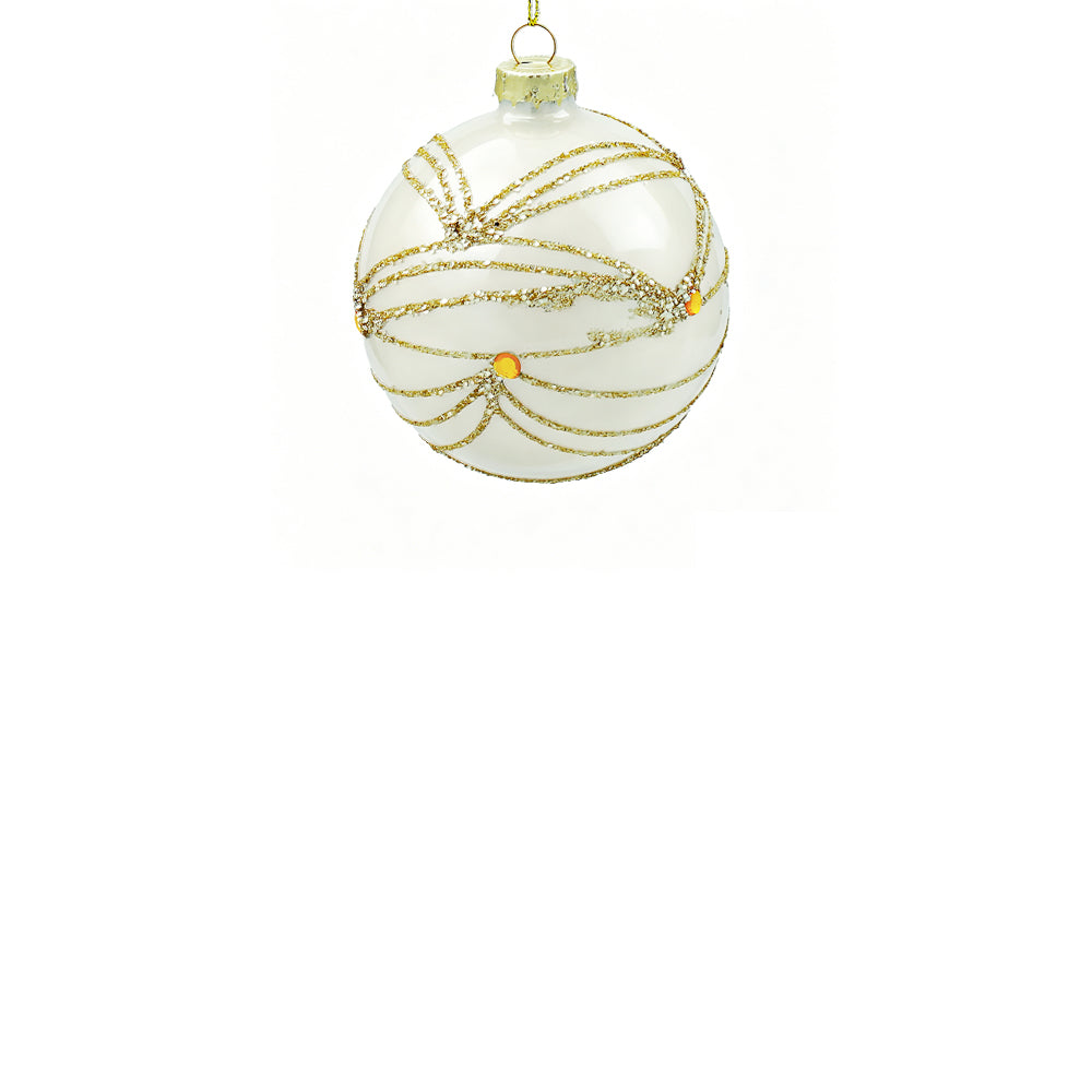 8cm Loralei Cream White Ball Ornament