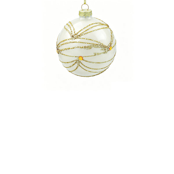 8cm Loralei Cream White Ball Ornament