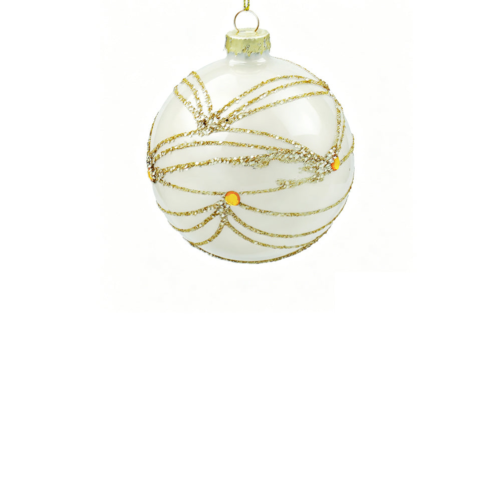 10cm Loralei Cream White Ball Ornament