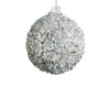 8cm Silver Beaded Ball Ornament