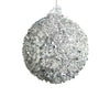 10cm Silver Beaded Ball Ornament