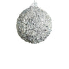 12cm Silver Beaded Ball Ornament
