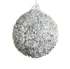 12cm Silver Beaded Ball Ornament