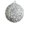 15cm Silver Beaded Ball Ornament