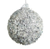 15cm Silver Beaded Ball Ornament