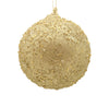 10cm Champagne Beaded Ball Ornament