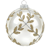 10cm Laurel Cream White Ball Ornament