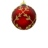 12cm Laurel Red_Champagne Ball Ornament