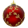 12cm Laurel Red_Champagne Ball Ornament