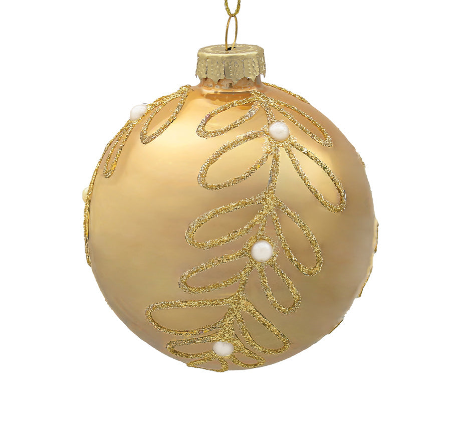 8cm Clarissa Pearl Champagne Ball Ornament