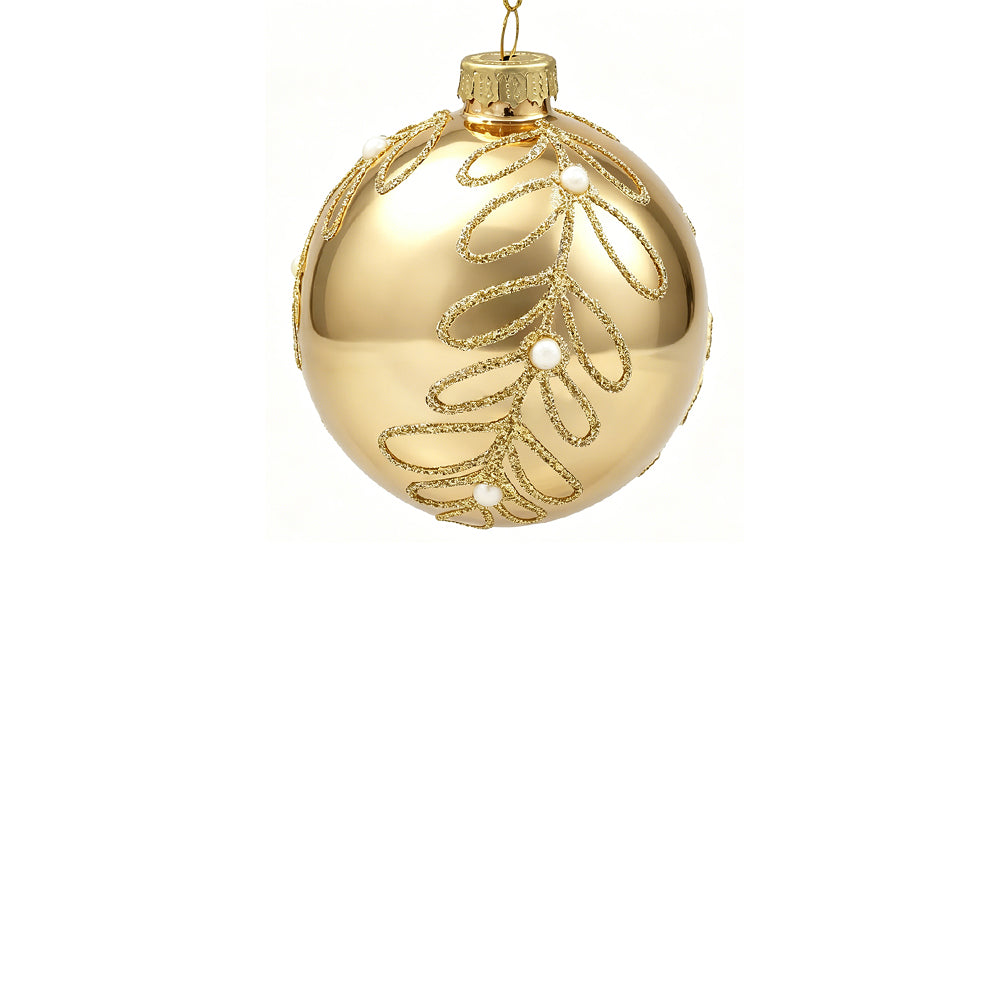 10cm Clarissa Pearl Champagne Ball Ornament