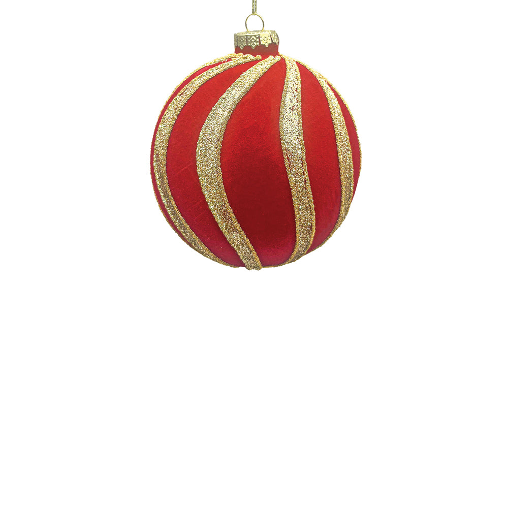 10cm Spiral Red Ball Ornament