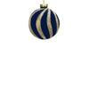 8cm Spiral Midnight Blue Ball Ornament