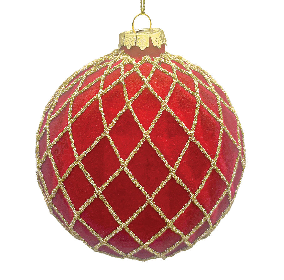 10cm Royce Red Ball Ornament