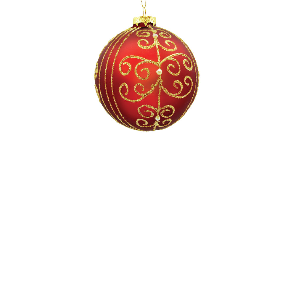 8cm Gloria Red Ball Ornament
