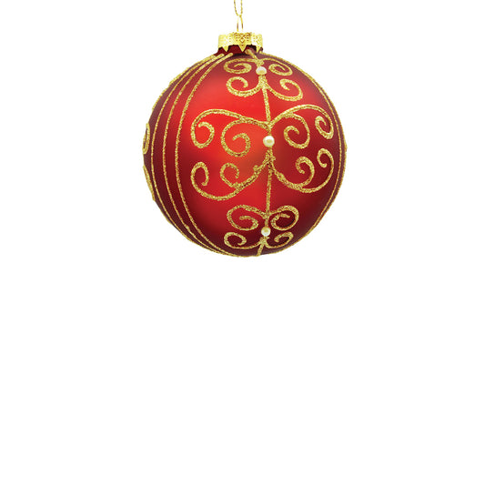10cm Gloria Red Ball Ornament