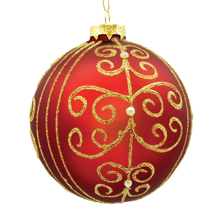 10cm Gloria Red Ball Ornament