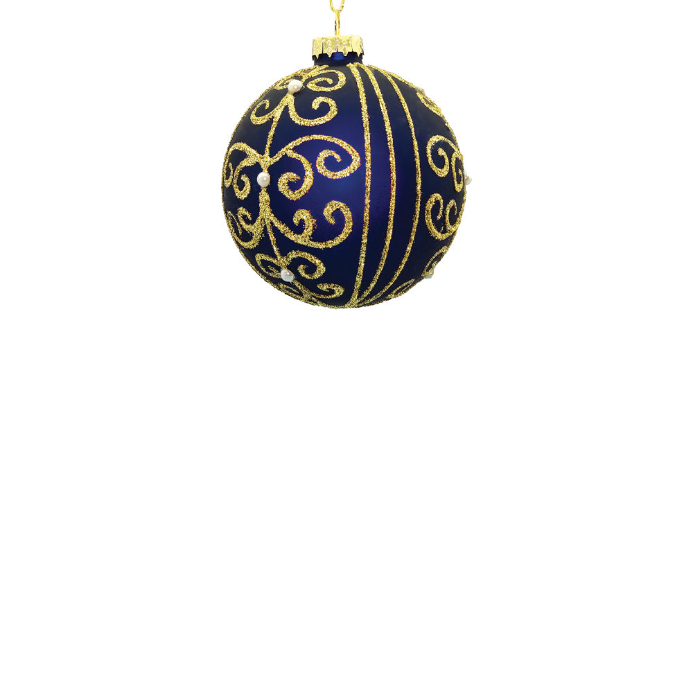 8cm Gloria Midnight Blue Ball Ornament