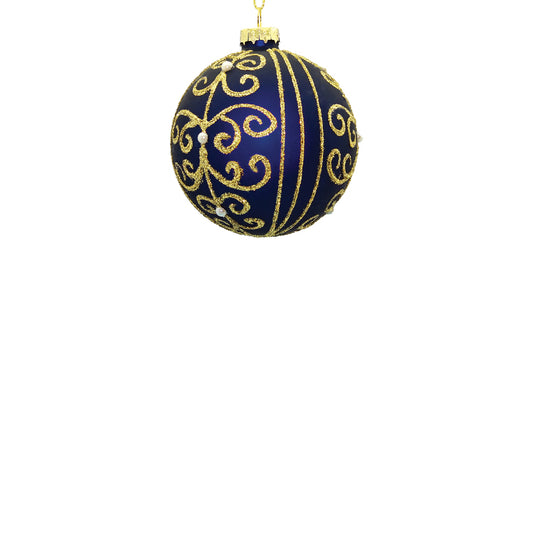 8cm Gloria Midnight Blue Ball Ornament