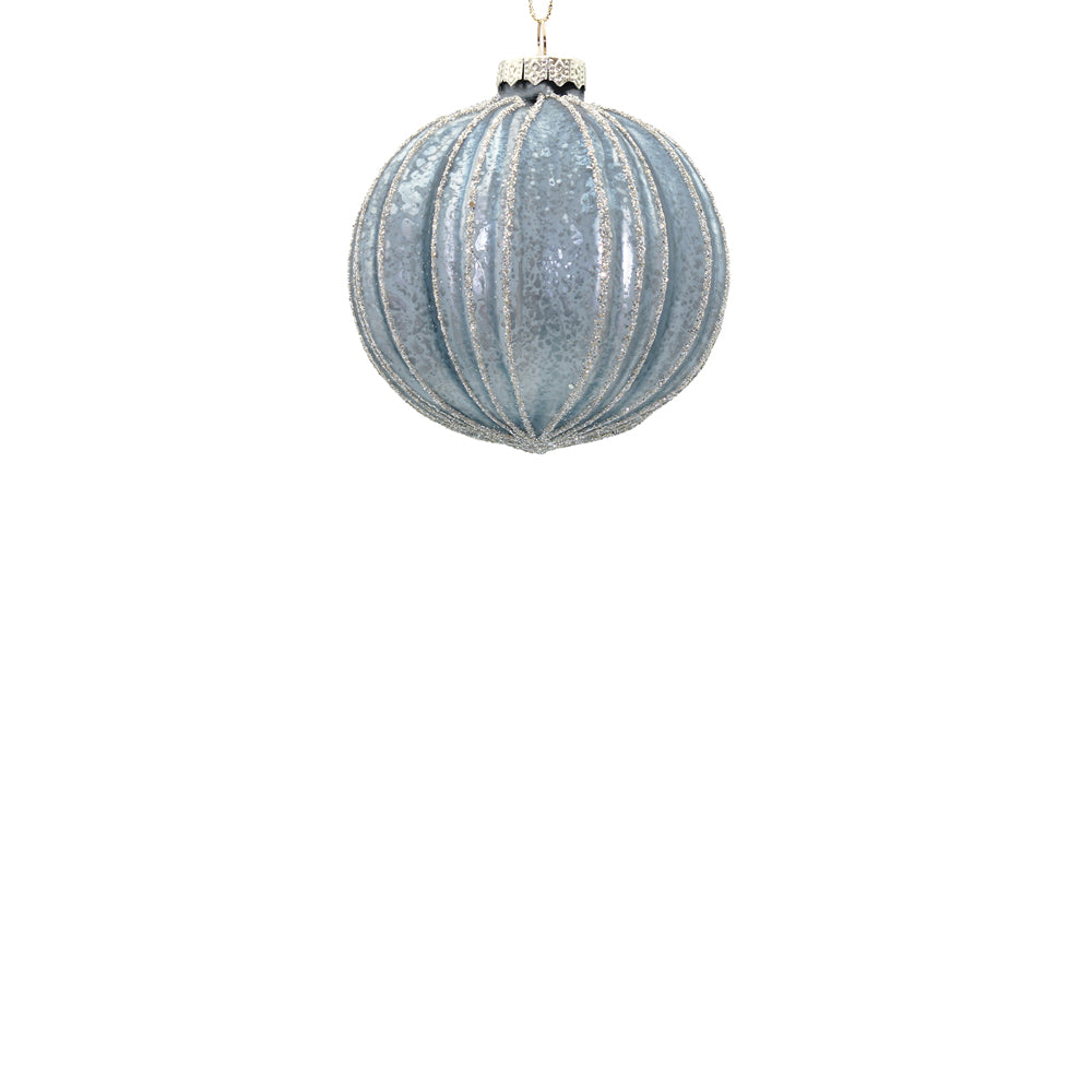 8cm Demi Ice Blue Ball Ornament
