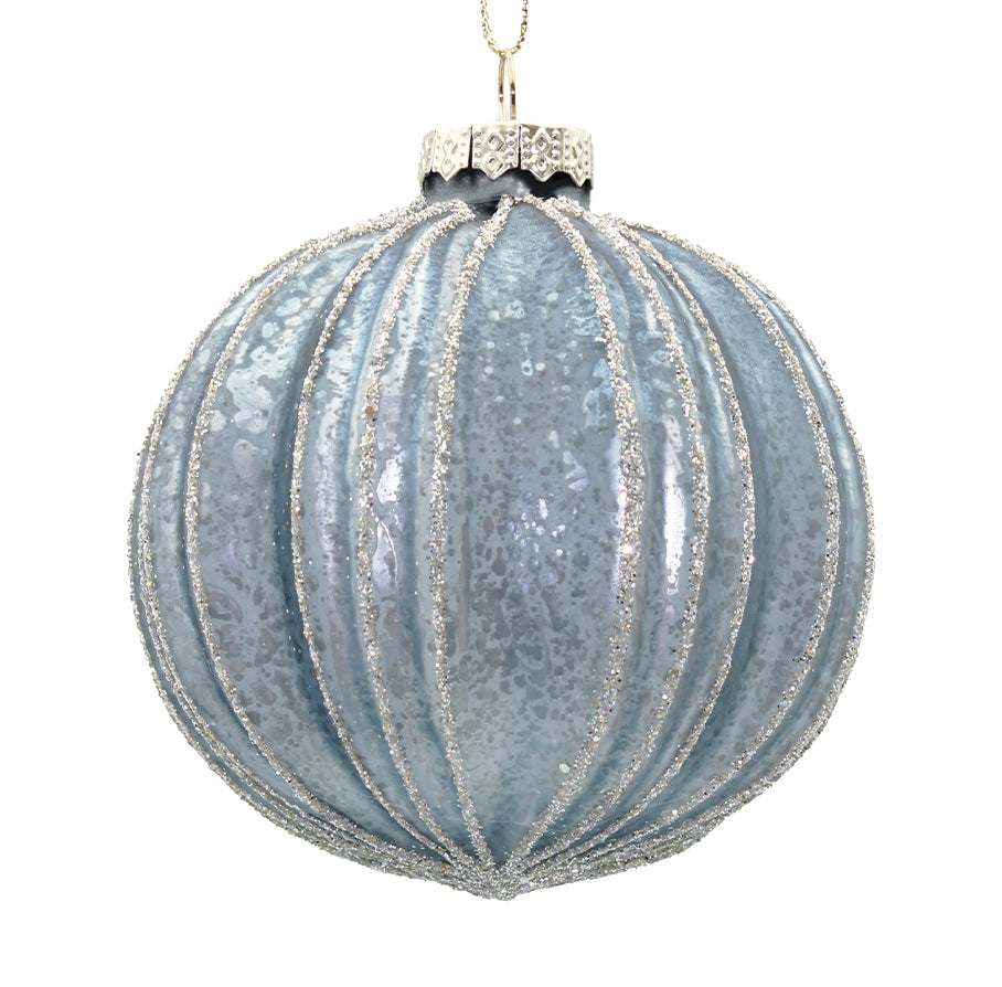 8cm Demi Ice Blue Ball Ornament