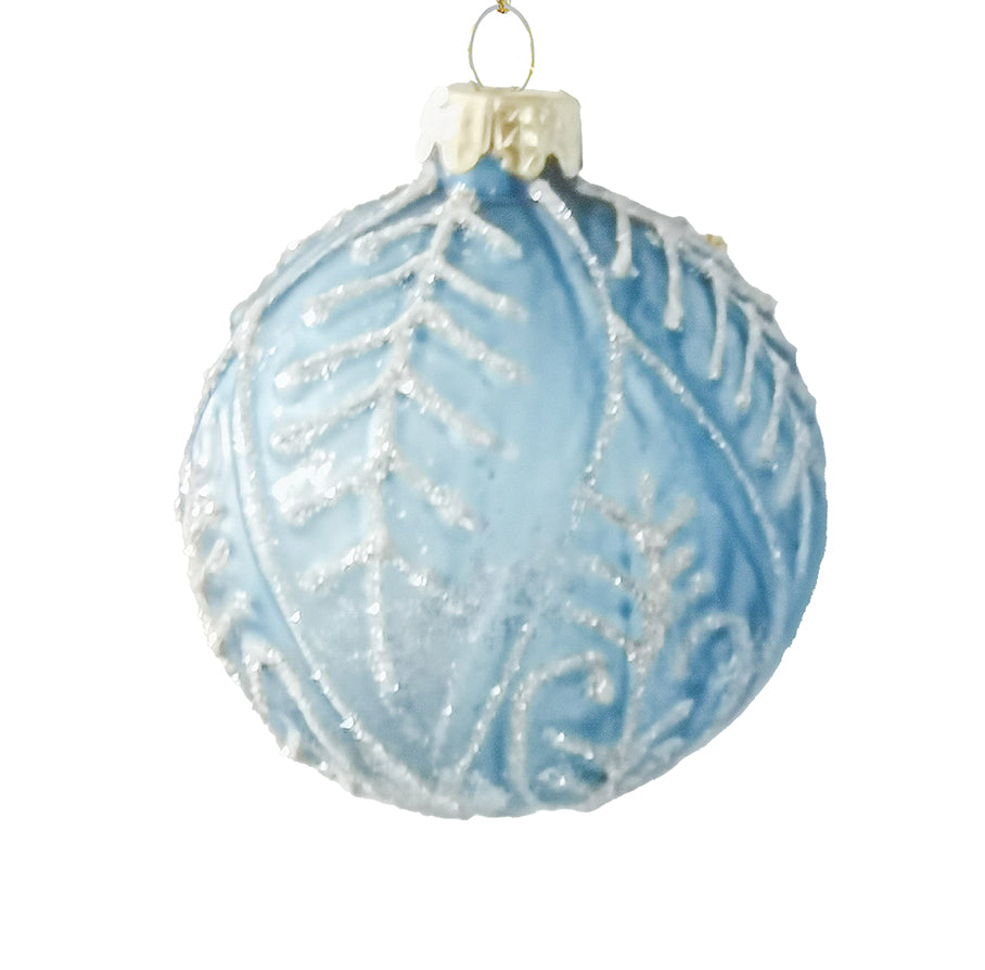 8cm Marta Ice Blue Ball Ornament